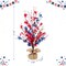 Set of 2 21"H Patriotic/ Americana Red&White&Blue Floral Table Tree